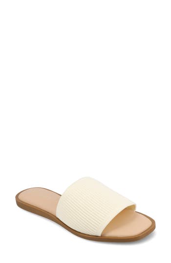 Journee Collection Prisilla Slide Sandal In White