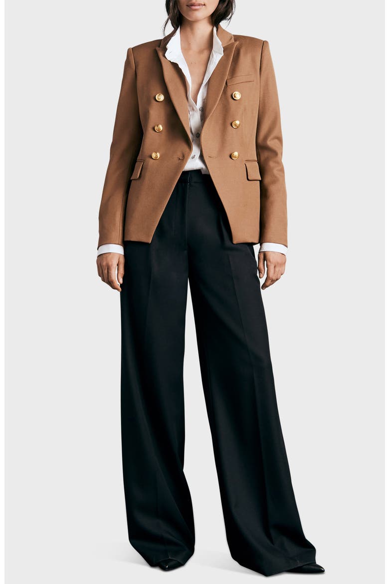 Preston Double Breasted Wool Blend Blazer, Alternate, color, DKTAN