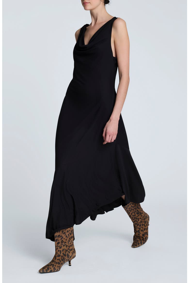 Cowl Neck Sleeveless Dress, Alternate, color, BLACK