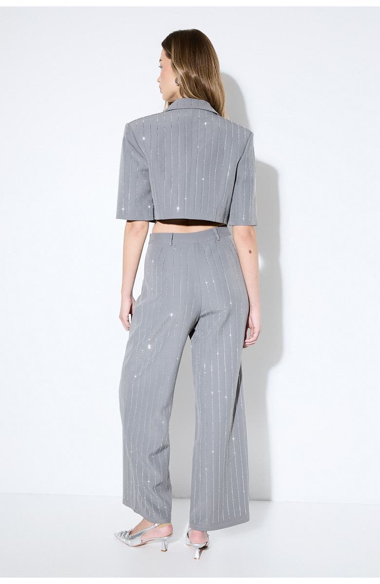 MissPap Premium Embellished Straight Leg Pants, Alternate, color, Grey