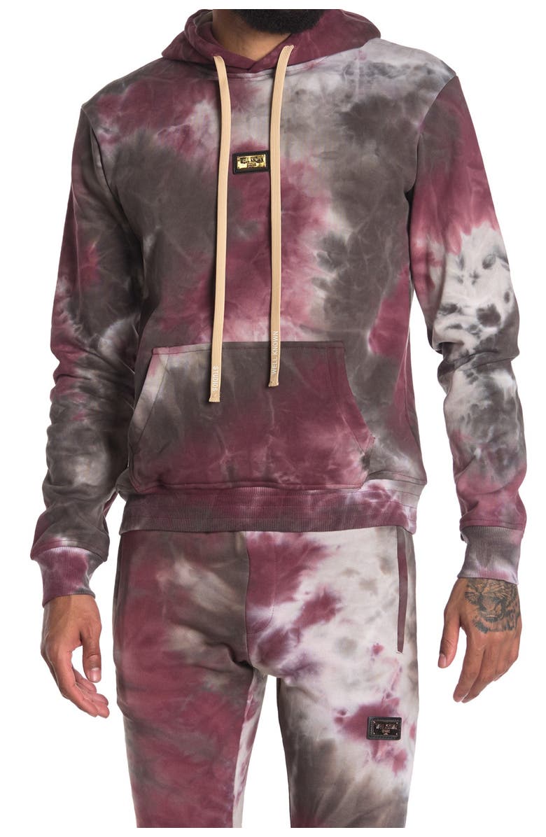 WELL KNOWN Houston Tie Dye Pullover Hoodie, Main, color,