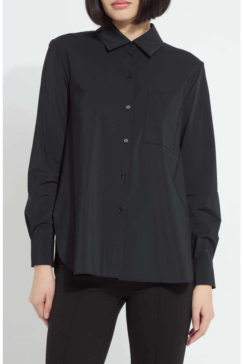 Schiffer 2.0 Microfiber Button Down Shirt, Main, color, BLACK