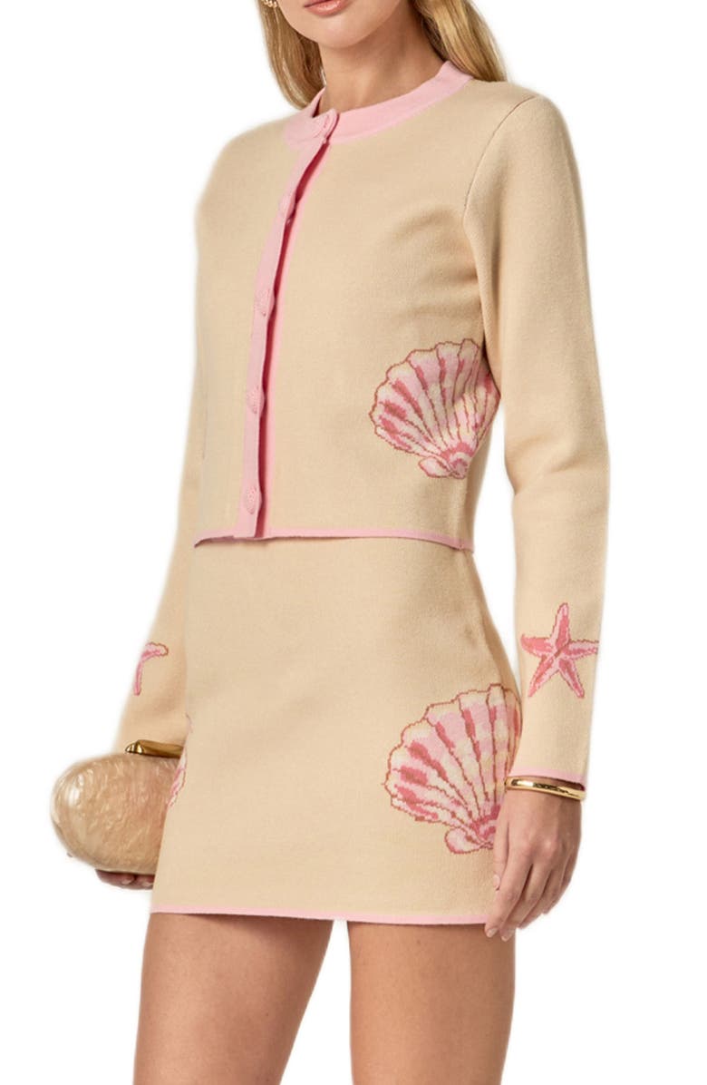 English Factory Seashell Cardigan, Alternate, color, 