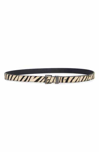 Kurt Geiger London Zebra Print Genuine Calf Hair Belt