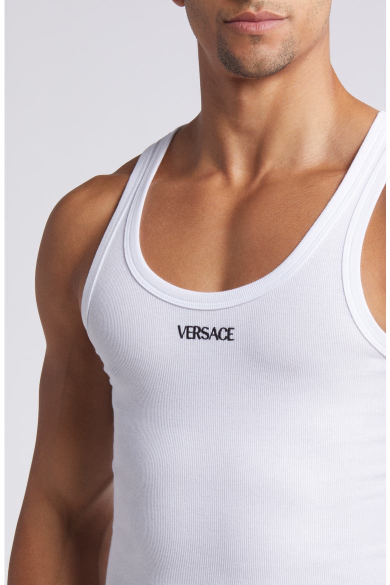 Embroidered Logo Rib Tank, Alternate, color, OPTICAL WHITE