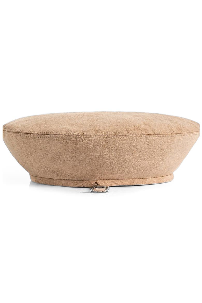 Anya Suede Beret, Alternate, color, Beige