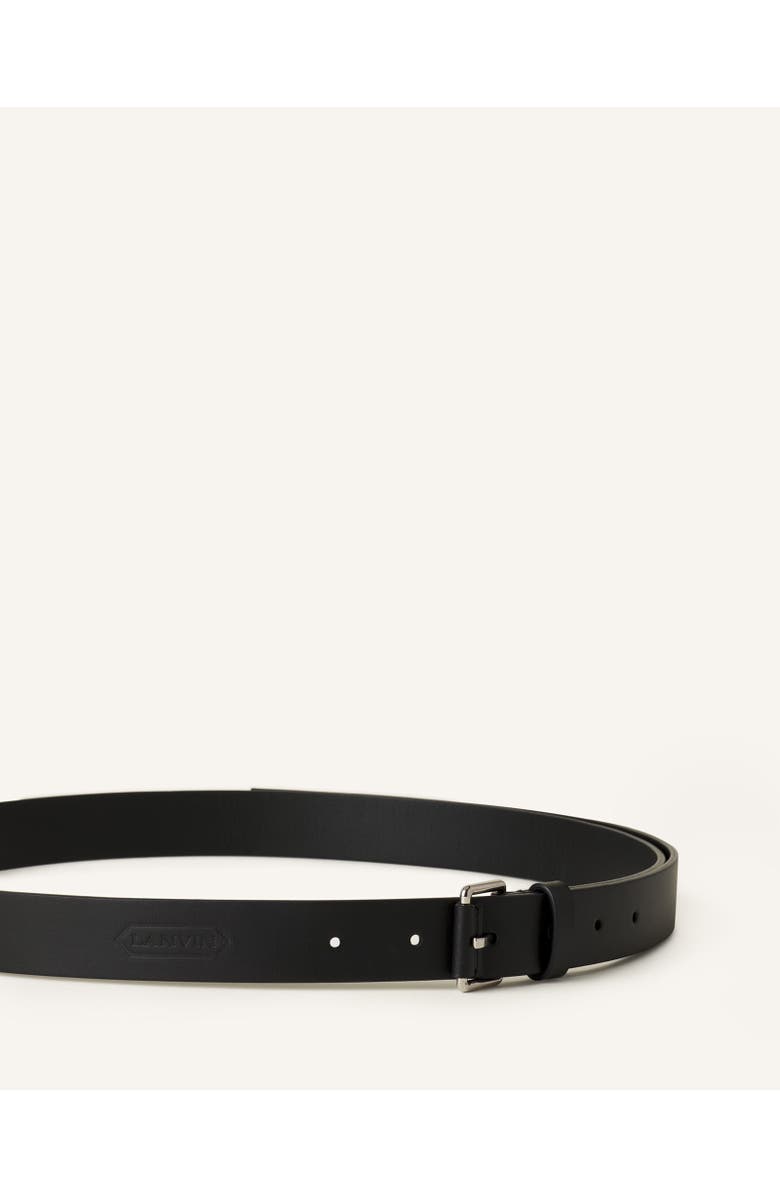 Lanvin Compagnon Leather Belt, Alternate, color, Black
