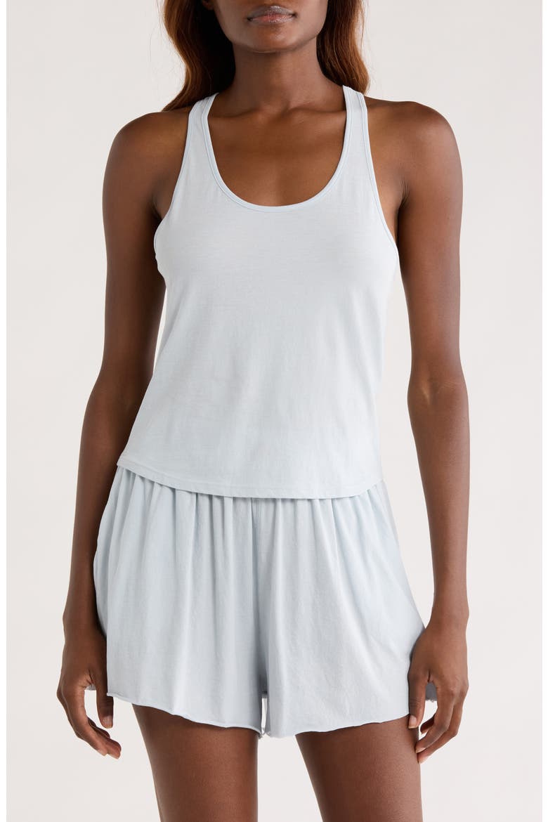 Organic Pima Cotton Curve Hem Tank, Main, color, TRANQUIL BLUE