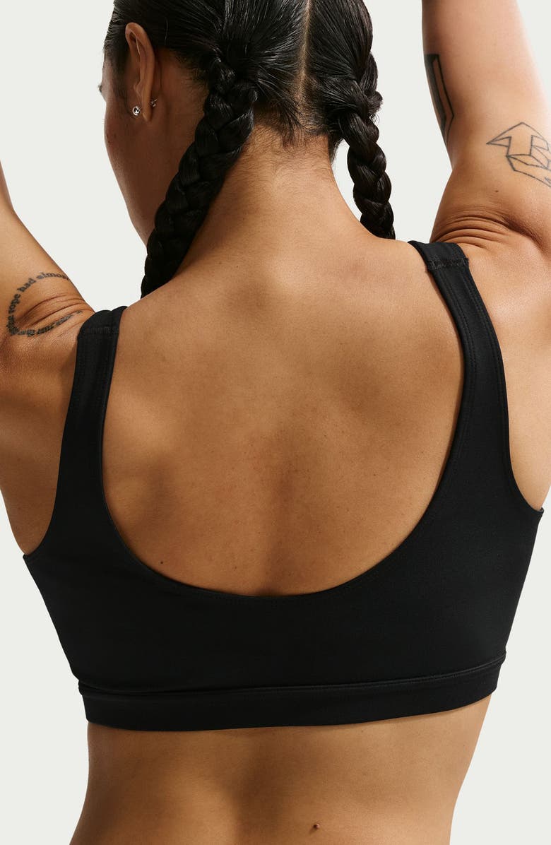 Nike Capsule Asymmetric Sports Bra, Alternate, color, Black/ White