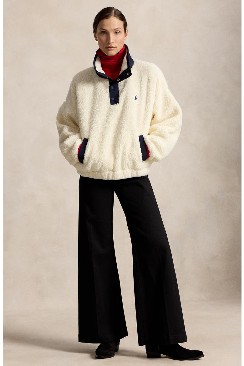 Polo Bear High Pile Fleece Pullover, Alternate, color, CLUBHOUSE CREAM MULTI
