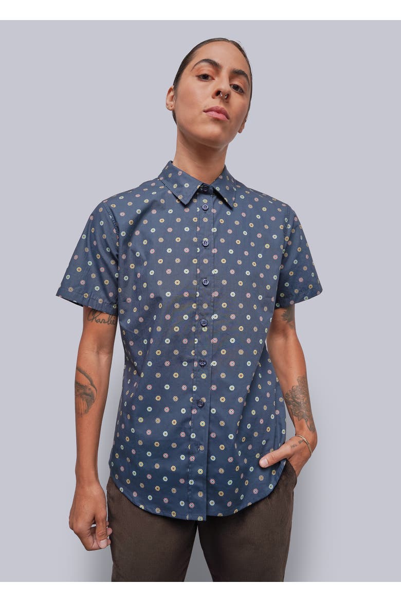 The Essential Button Up, Main, color, FLORAL MEDALLION NAVY