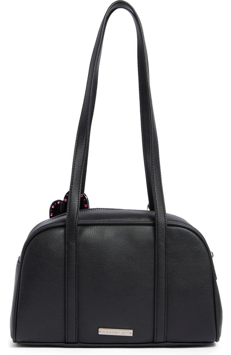 Madden Girl Faux Leather Bowling Bag, Alternate, color, Black