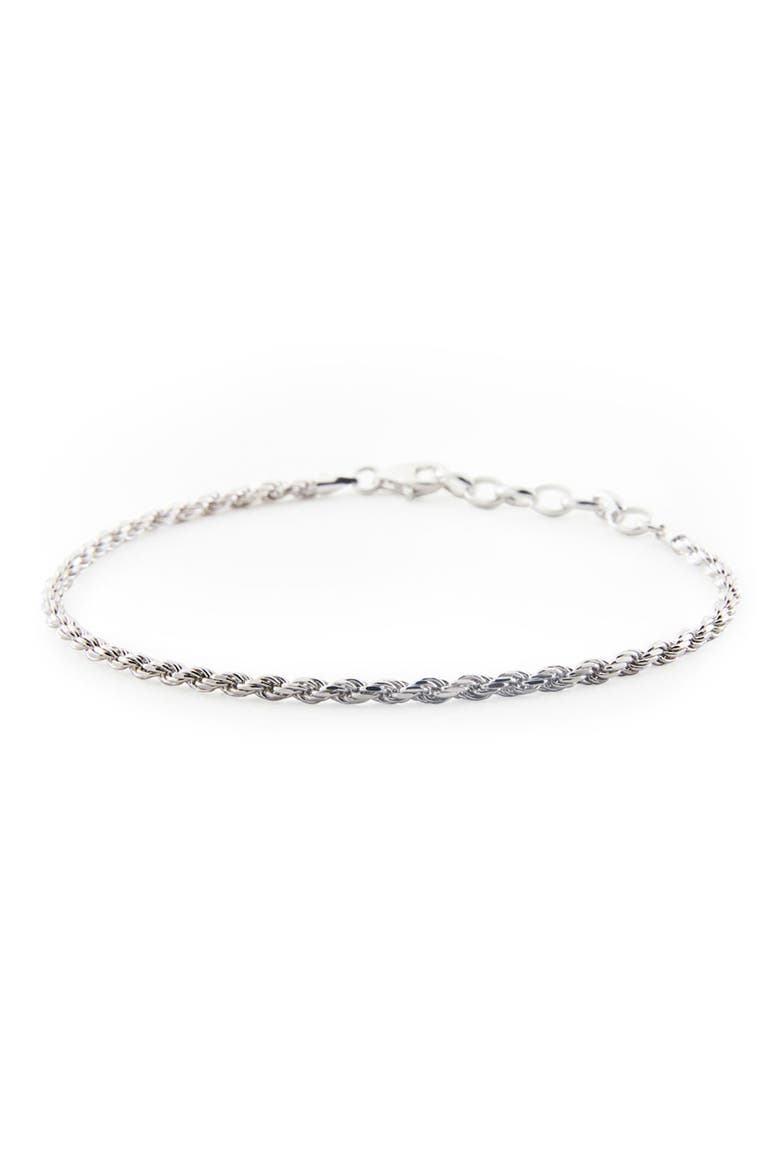 Silver Rope Bracelet, Main, color, SILVER