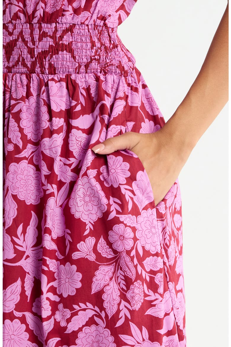 Belraj Cotton Poplin Maxi Dress, Alternate, color, BURGUNDY-PINK