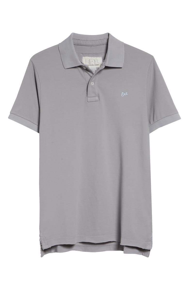 ERL Gender Inclusive Logo Embroidered Polo, Main, color, Grey