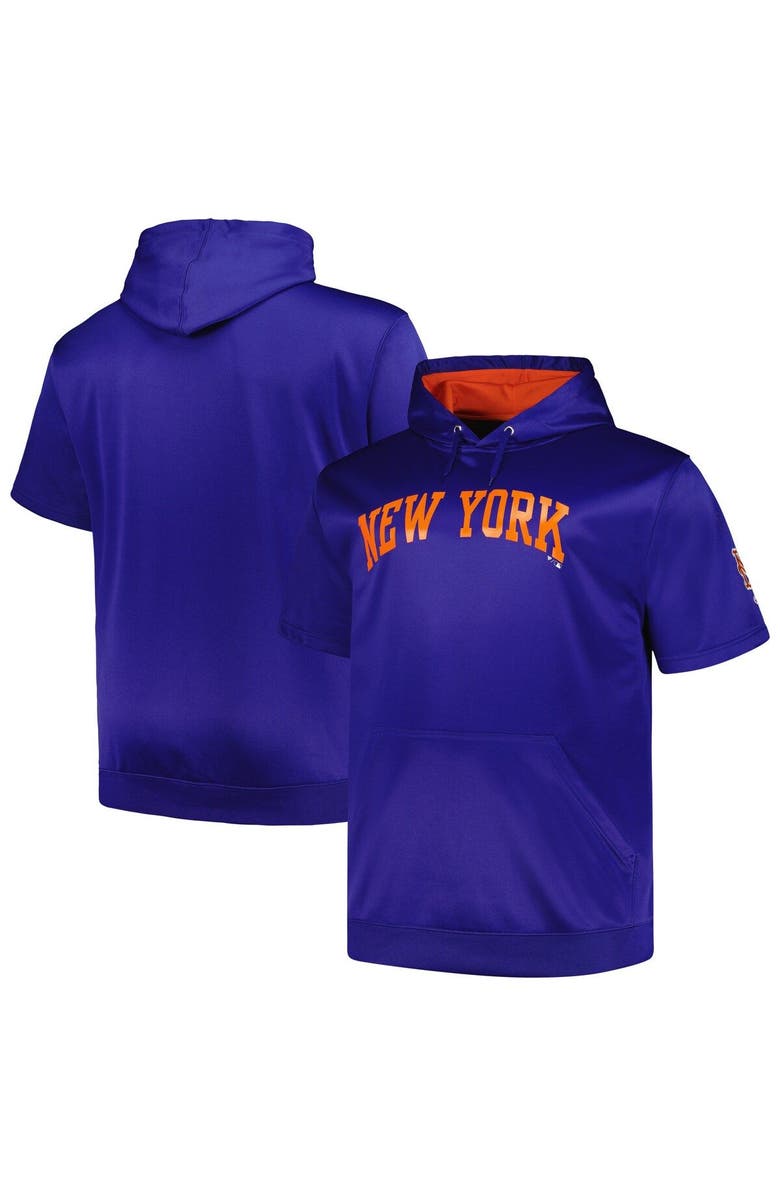 PROFILE Men's Profile Royal New York Mets Big & Tall Contrast Short Sleeve Pullover Hoodie, Main, color, Royal