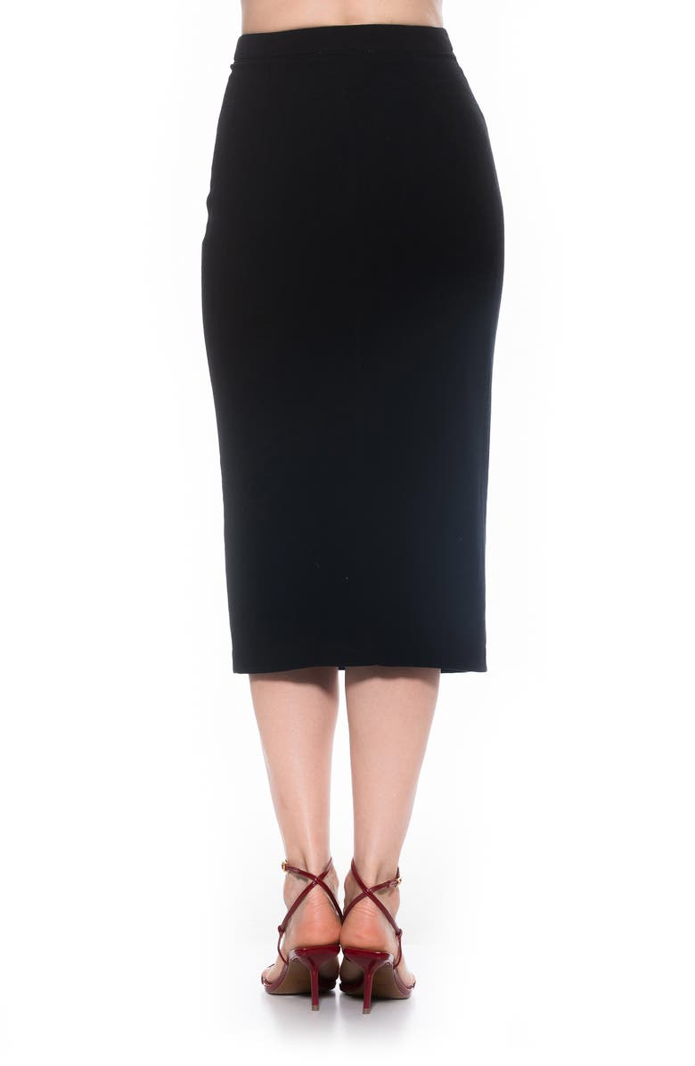 Alexia Admor Carla Button Front Midi Skirt, Alternate, color, Black