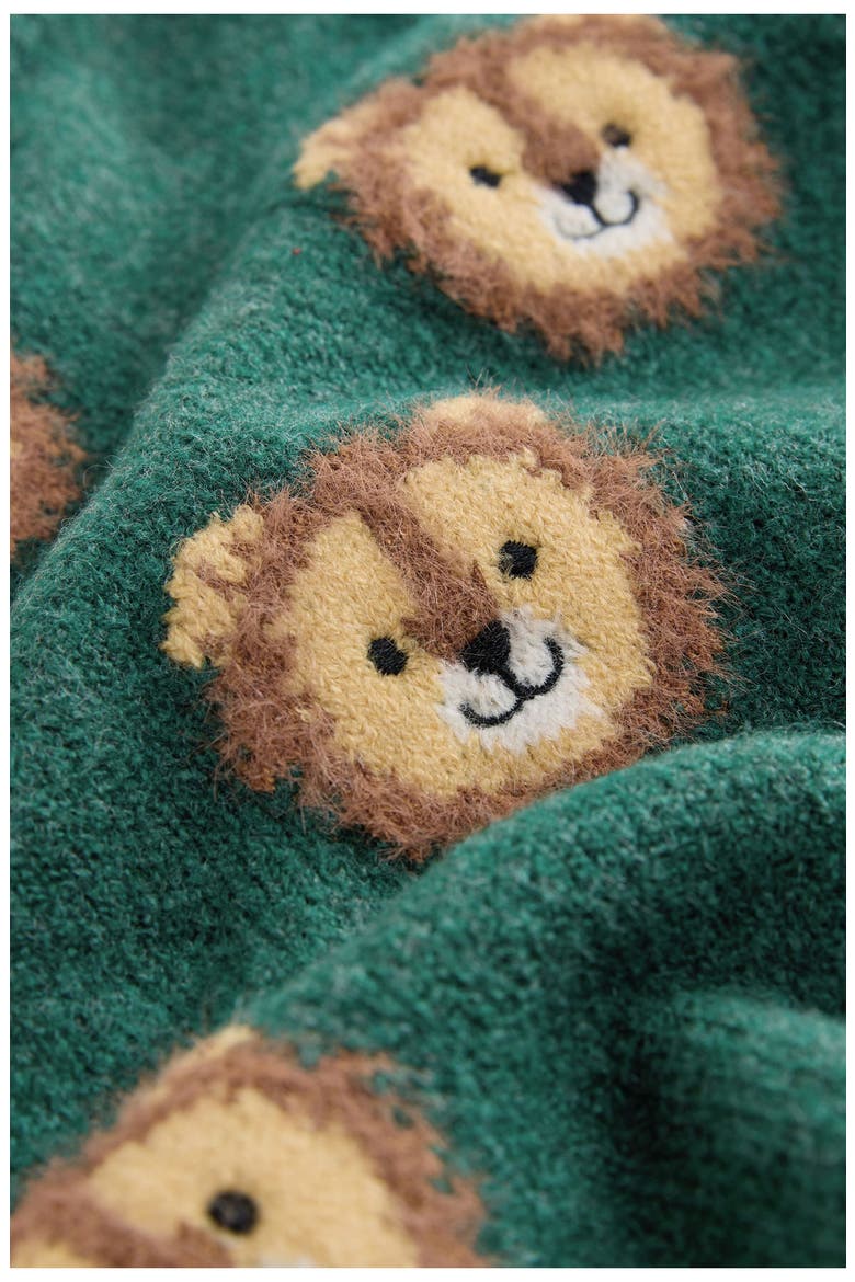 Kids' Lion Appliqué Sweater, Alternate, color, GREEN