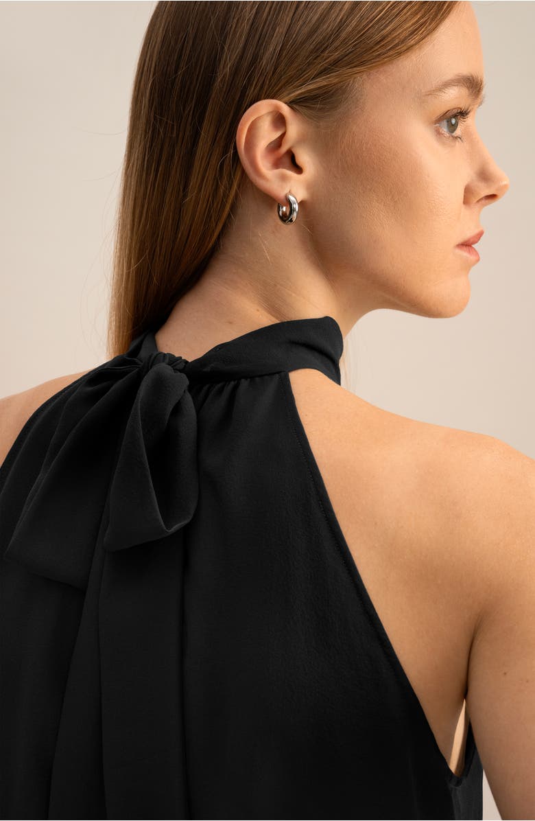 Lilysilk Silk Georgette Halter Neck Top, Alternate, color, Black