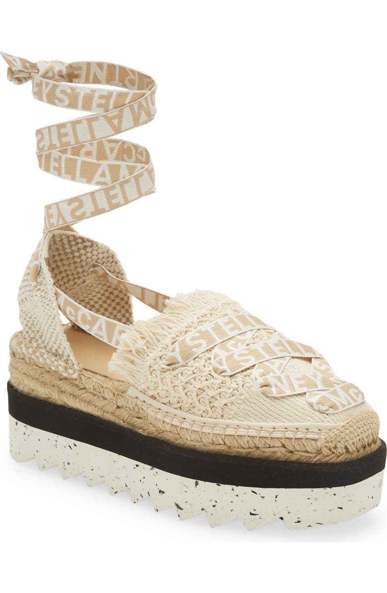Stella McCartney Gaia Logo Strap Espadrille, Main, color,