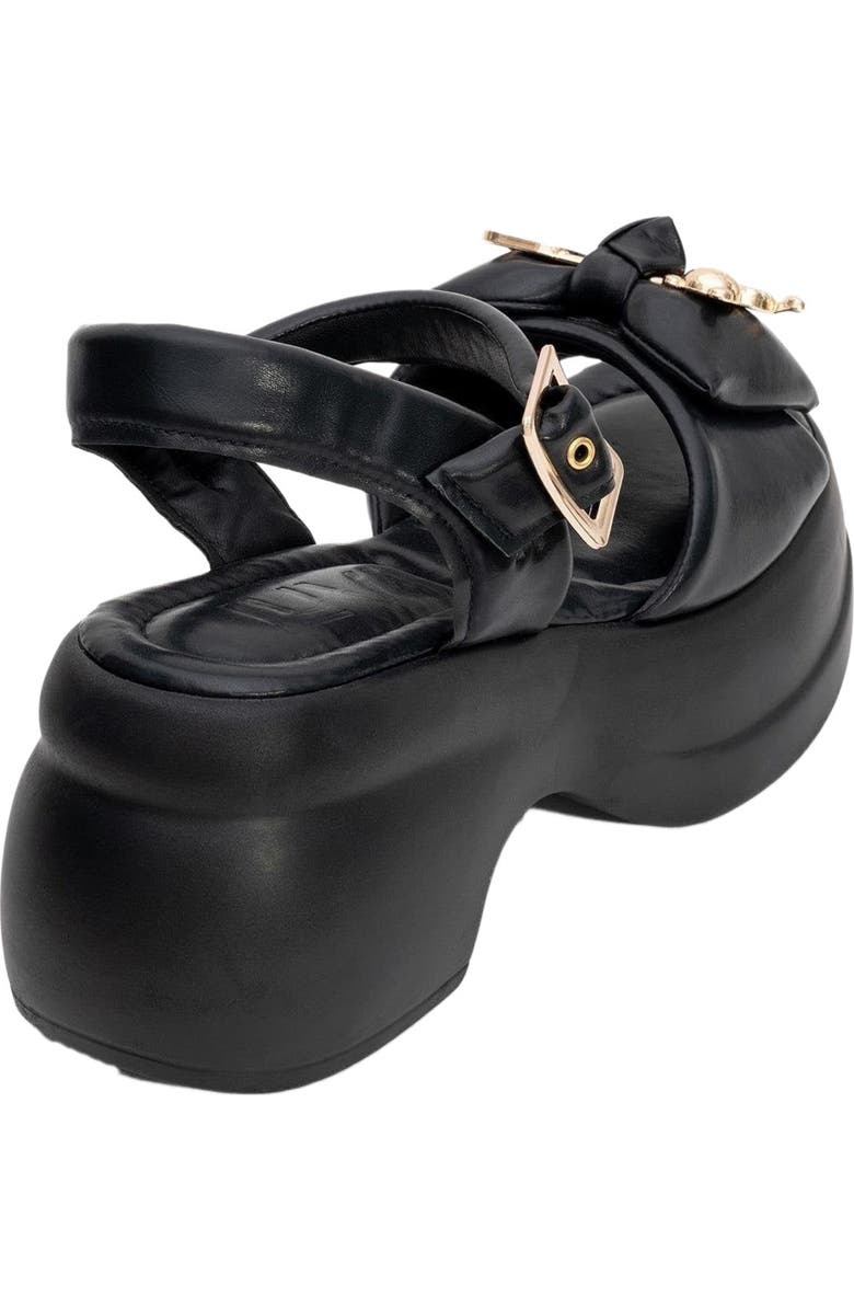 Prologue Shoes Merida Buckle Platform Sandal, Alternate, color, Black Faux Leather