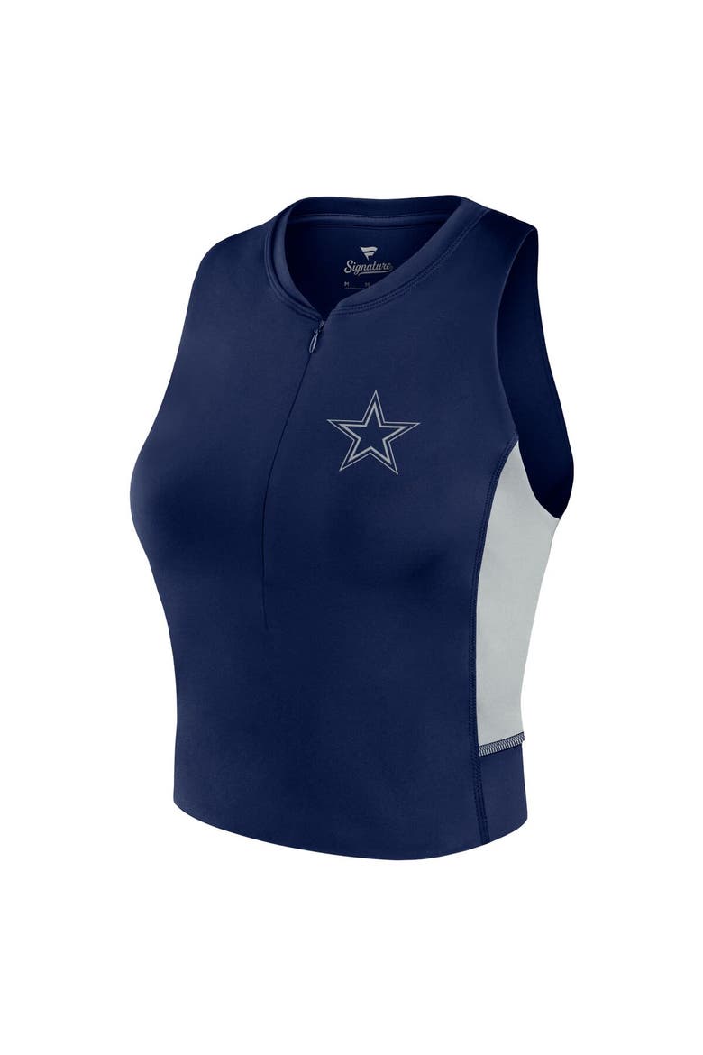 Women's Fanatics Signature Navy Dallas Cowboys Studio Fitted Gym Tank Top, Alternate, color, Navy