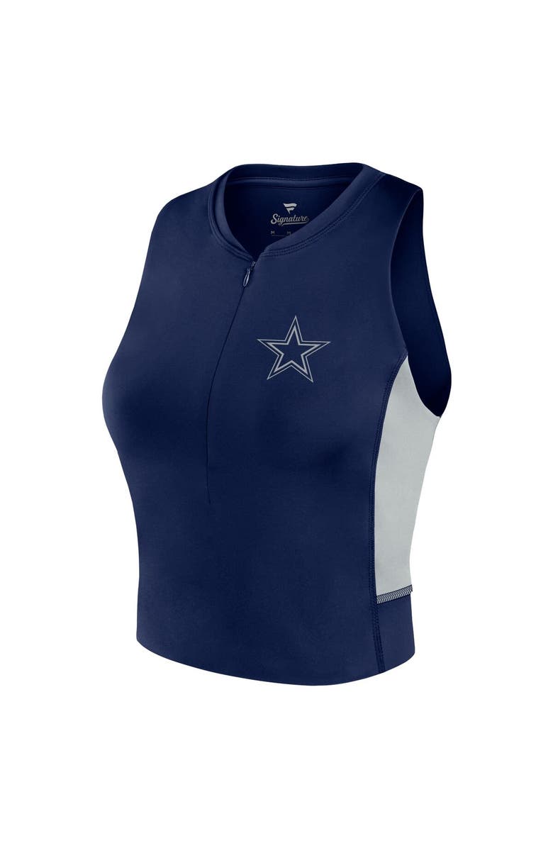 Fanatics Signature Women's Fanatics Signature Navy Dallas Cowboys Studio Fitted Gym Tank Top, Alternate, color, Navy