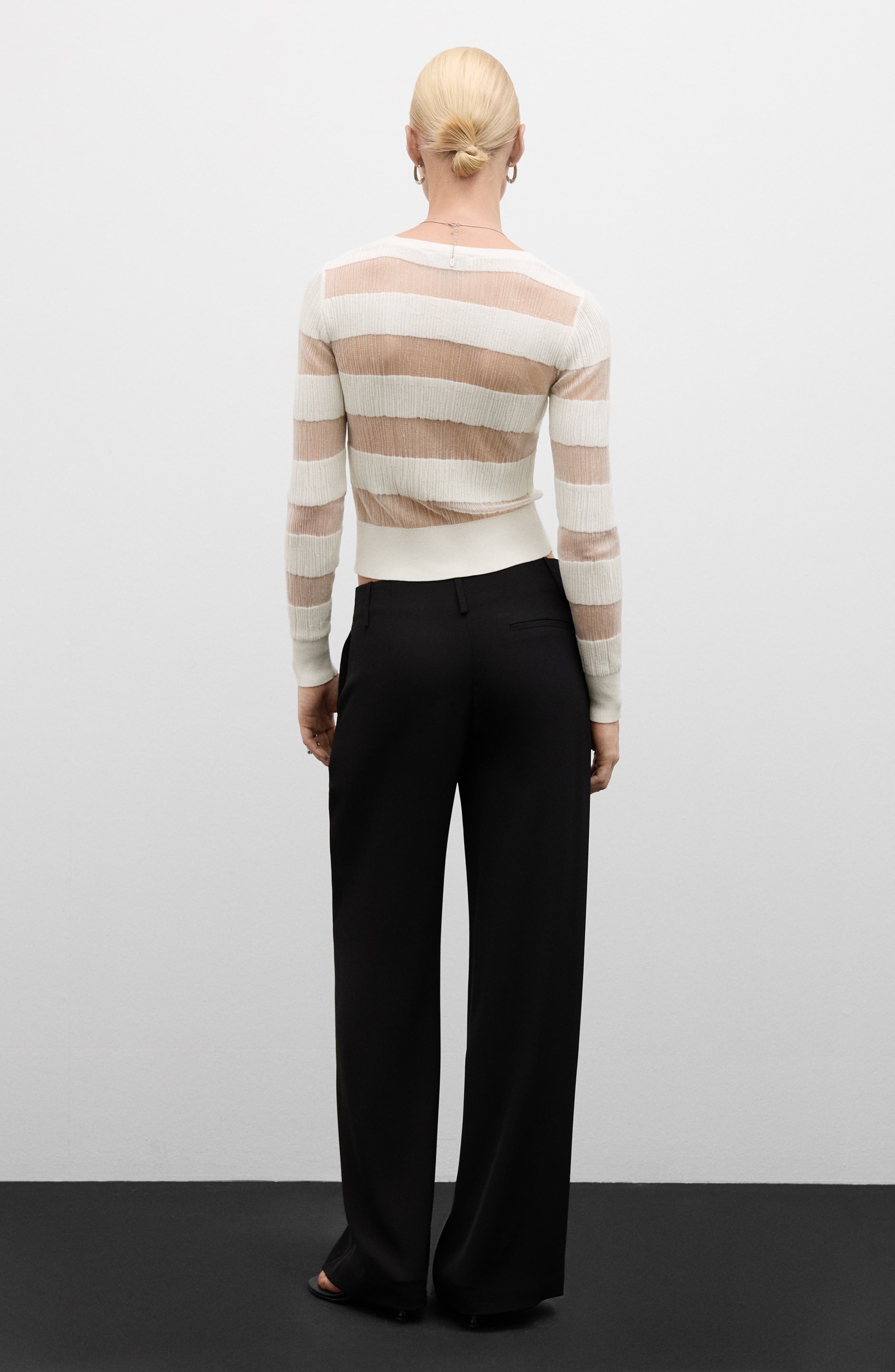 MANGO Sheer Stripe Cardigan | Nordstromrack