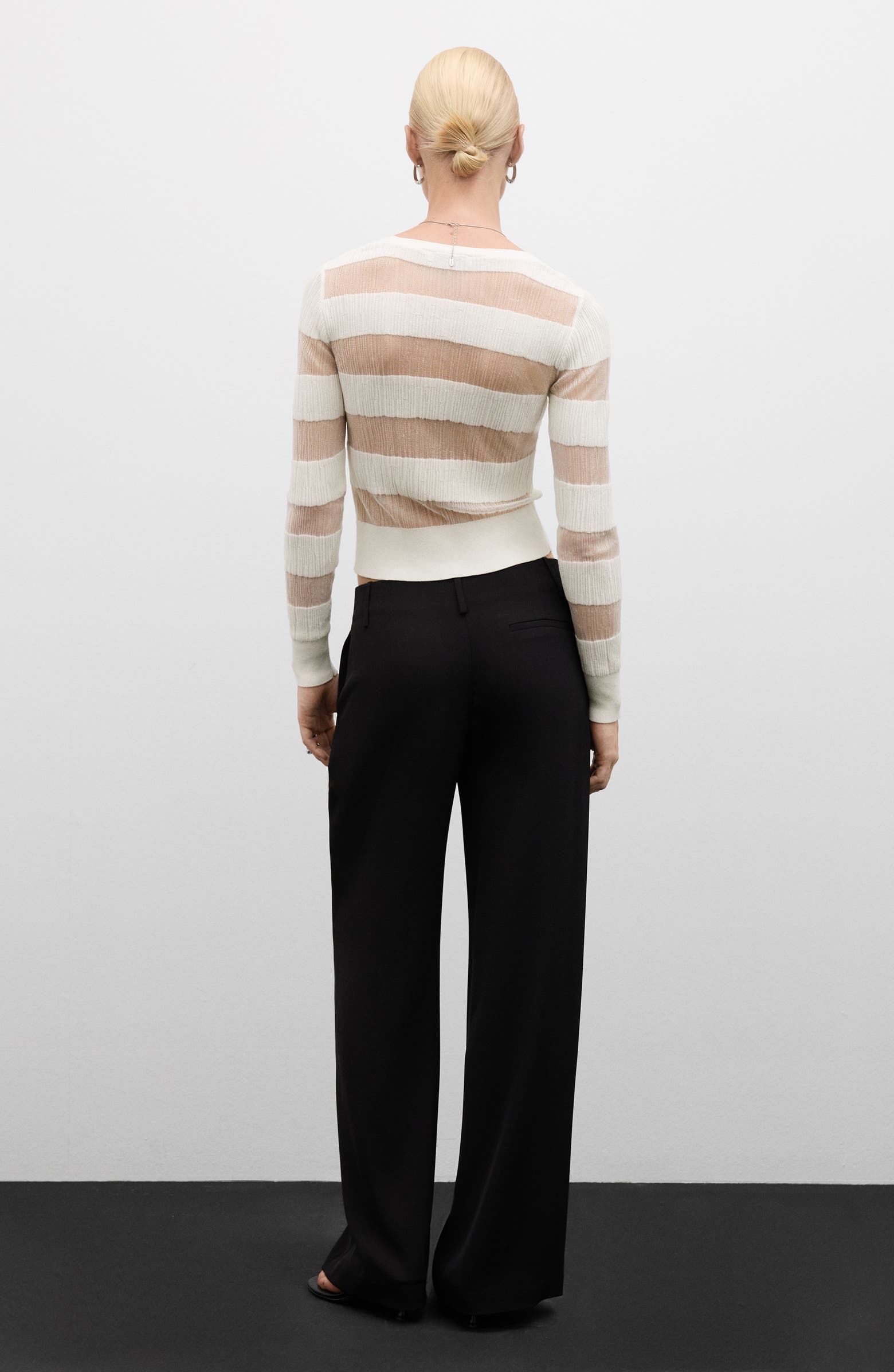 MANGO Sheer Stripe Cardigan | Nordstromrack