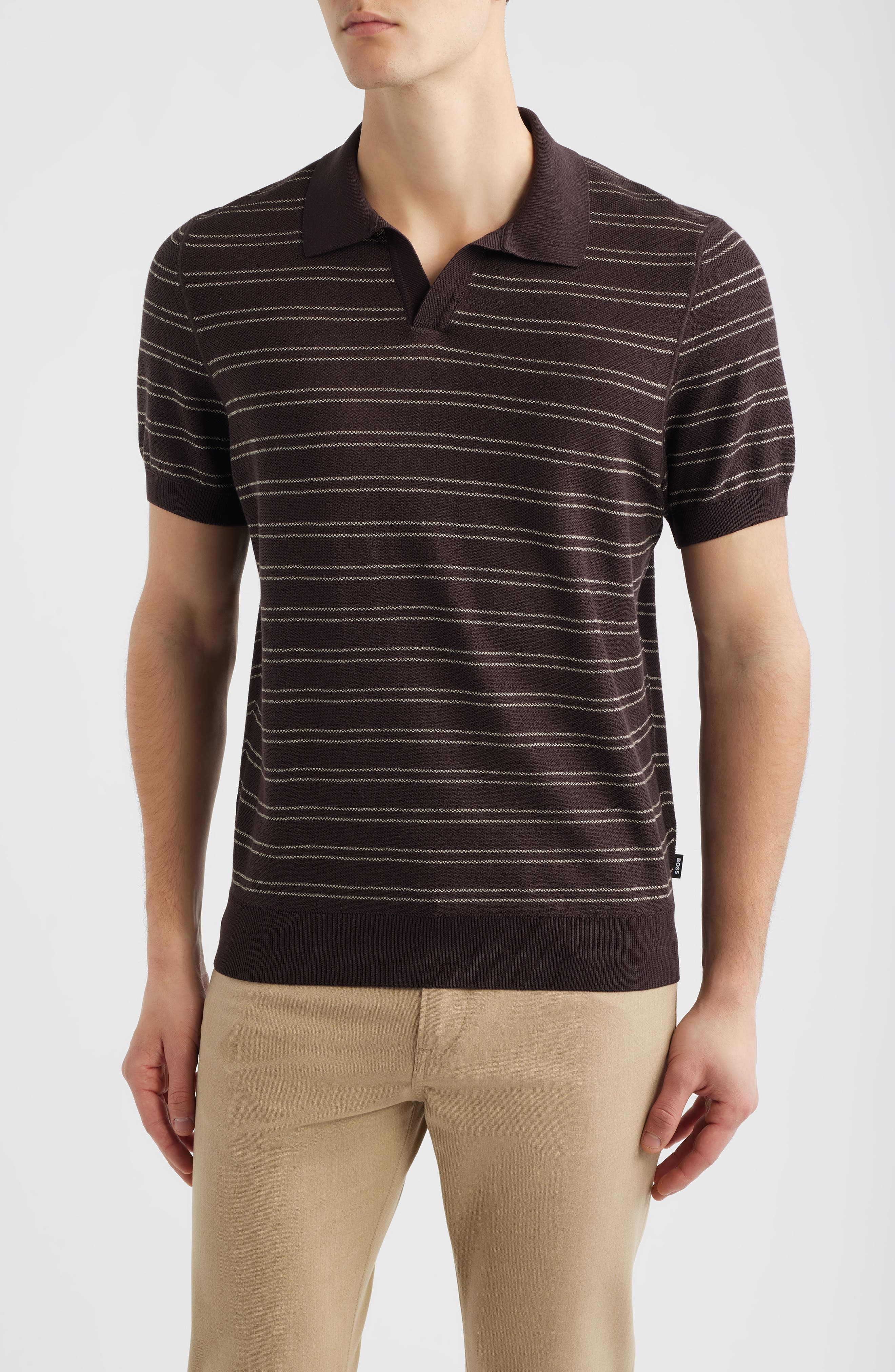 H-Narciso Stripe Johnny Collar Polo