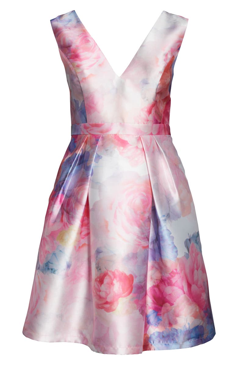 slim fit dress slacks Chi Chi London Women's Sleeveless Floral Fit & Flare Midi Dress Blue 8 main image 1