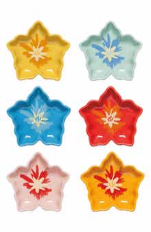 Now Designs Set of 6 Assorted Tropical Flower Pinch Bowls