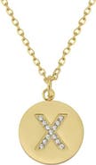Adornia Water Resistant Cubic Zirconia Initial Disc Pendant Necklace
