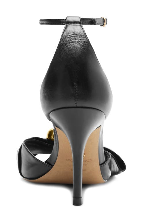 Arezzo Rayna Ankle Strap Pointed Toe Sandal In Black