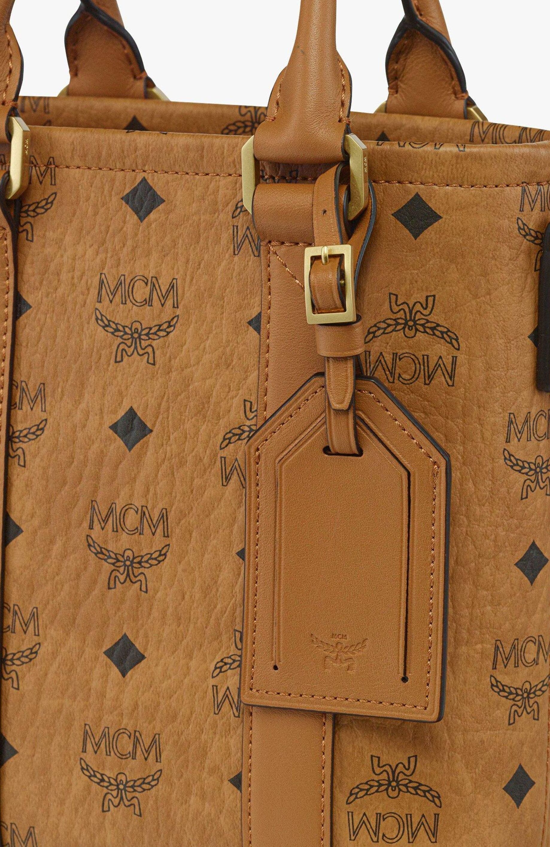 MCM Aren N/S Tote in Visetos, Alternate, color, 