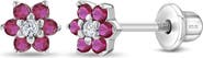 In Season Jewelry Cubic Zirconia Cluster Flower Earrings