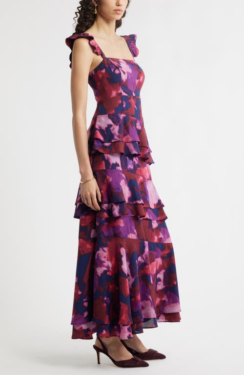 Chelsea28 Tiered Asymmetric Ruffle Maxi Dress