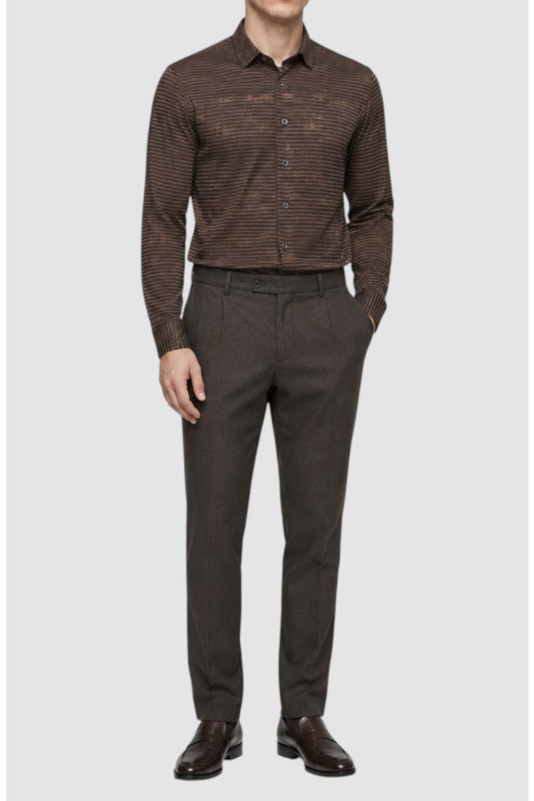 Dynamic Comfort Zigzag Print Shirt, Alternate, color, BROWN