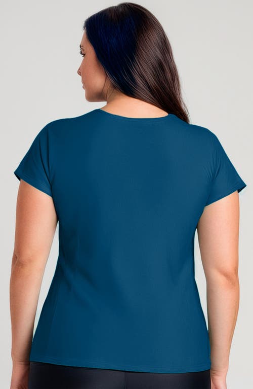 Calypsa Plus Size Loose Fit Adele Swim Top In Blue