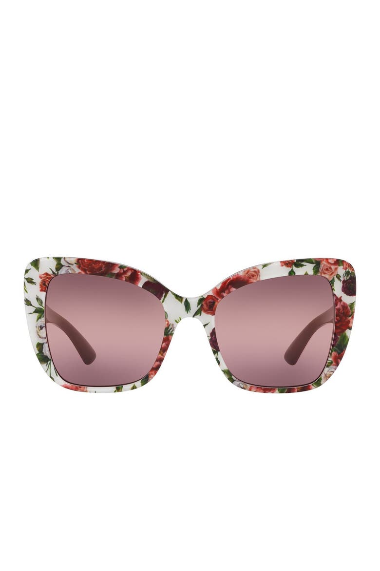 54mm Gradient Butterfly Sunglasses, Alternate, color, HAVANA MULTI/ PINKI GRADIENT