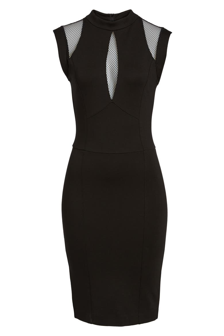 Galactica Body-Con Dress, Alternate, color, BLACK