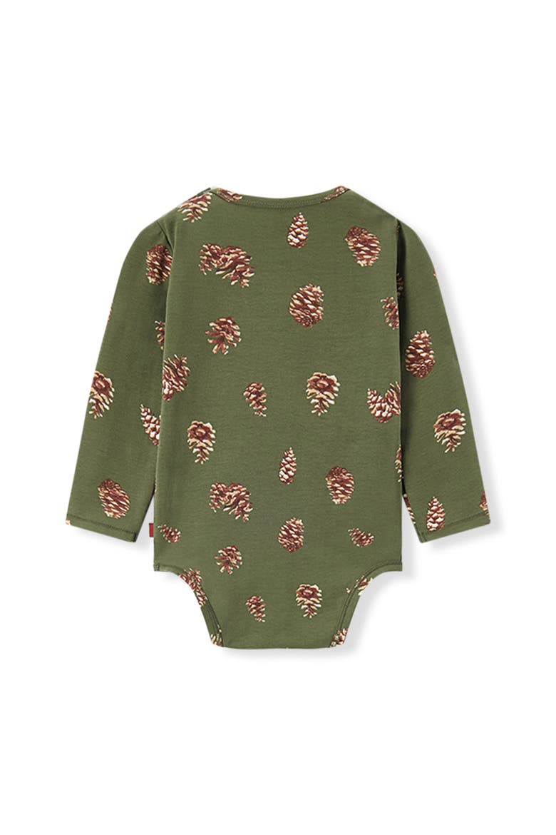 Cotton Stretch Removable Collar Long Sleeve One Piece, Alternate, color, Pinecone