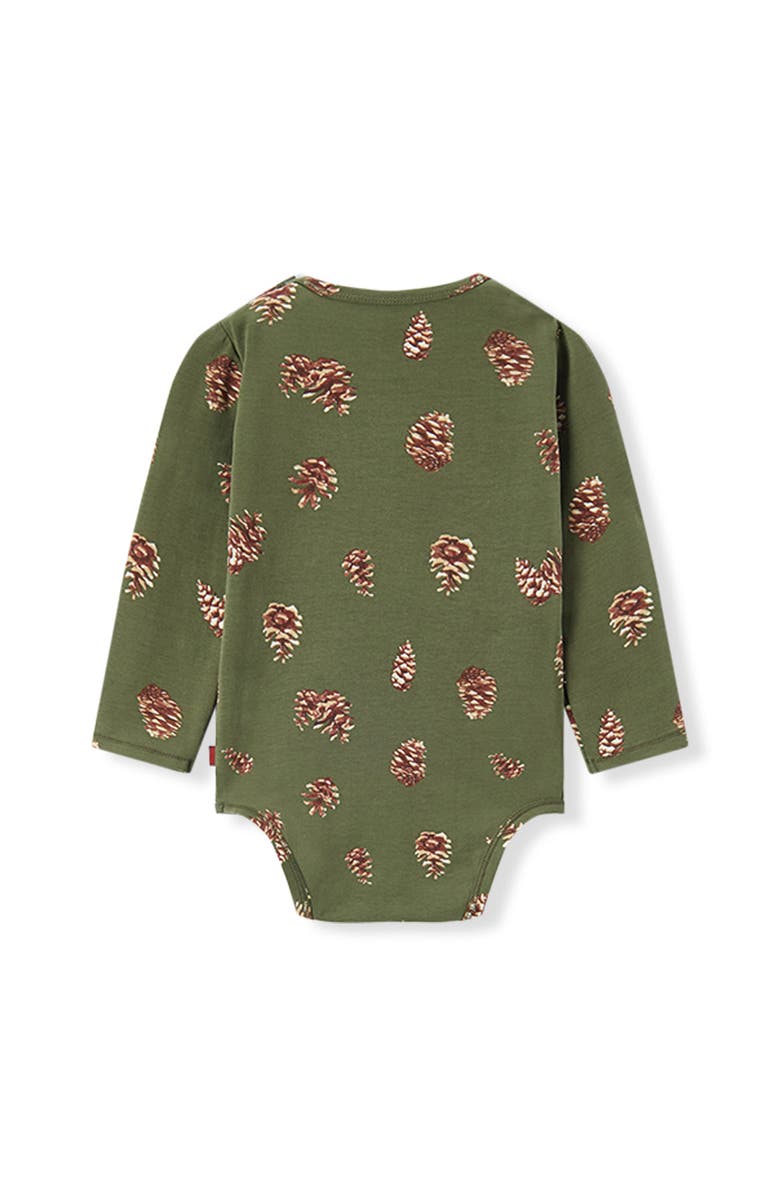 Milkbarn Cotton Stretch Removable Collar Long Sleeve One Piece, Alternate, color, Pinecone