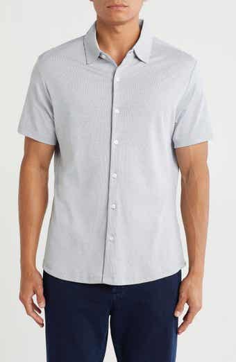 WESTZEROONE Riverway Short Sleeve Cotton Blend Knit Button-Up Shirt