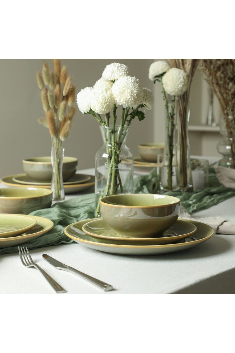 Riley 24-Piece Dinnerware Set Stoneware, Service for 8, Alternate, color, Green and Blue