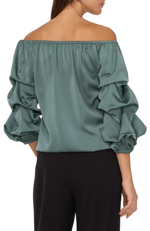 Vince Camuto Off The Shoulder Bubble Sleeve Top In Green