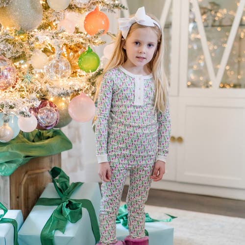 Lila And Hayes Alden Girls' Pajama Pant Set In White