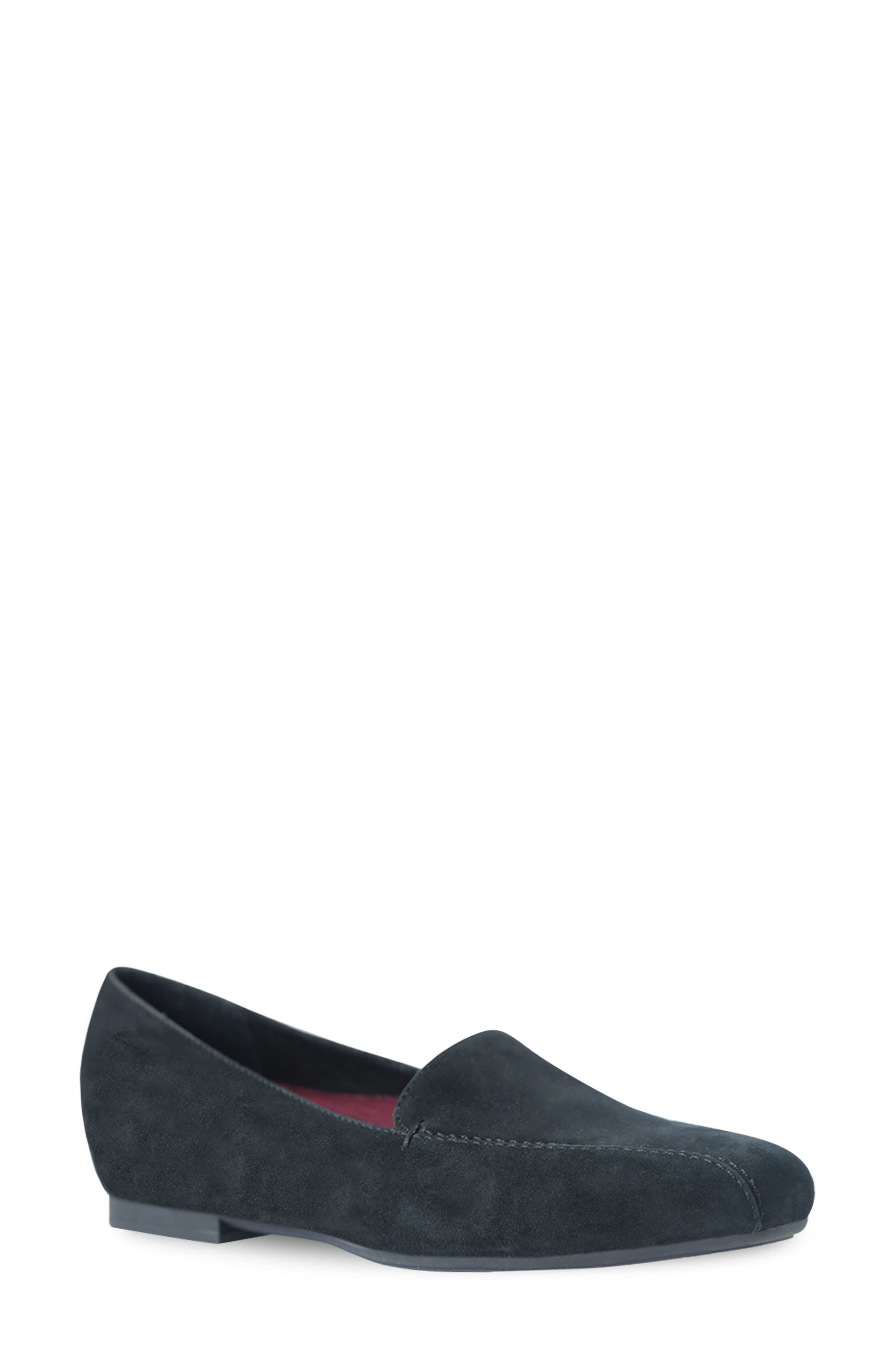 Diedre Loafer - Multiple Widths Available, Main, color, BLACK SUEDE