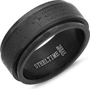 STEELTIME Men's Lord's Prayer Stainless Steel Spinner Ring