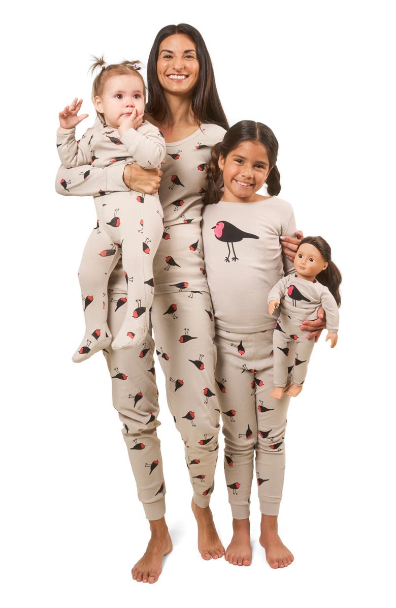 Leveret Women
s Cotton Matching Family Pajamas, Wild Canvas Prints, Alternate, color, Birds